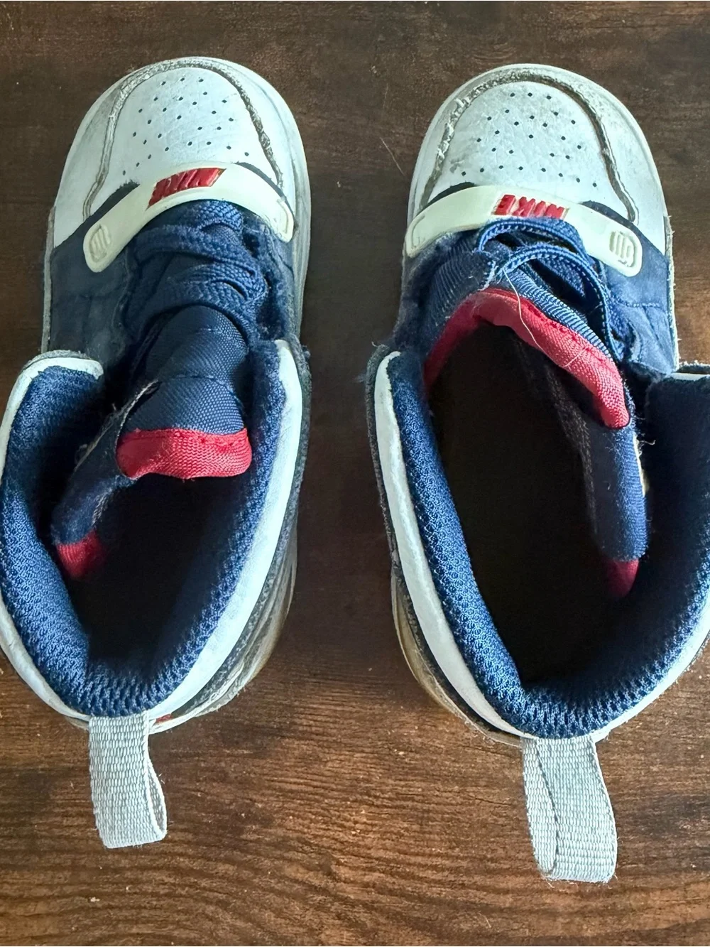 Nike Air Jordan Toddler Size 8C Navy White Red Gold High Top Sneakers